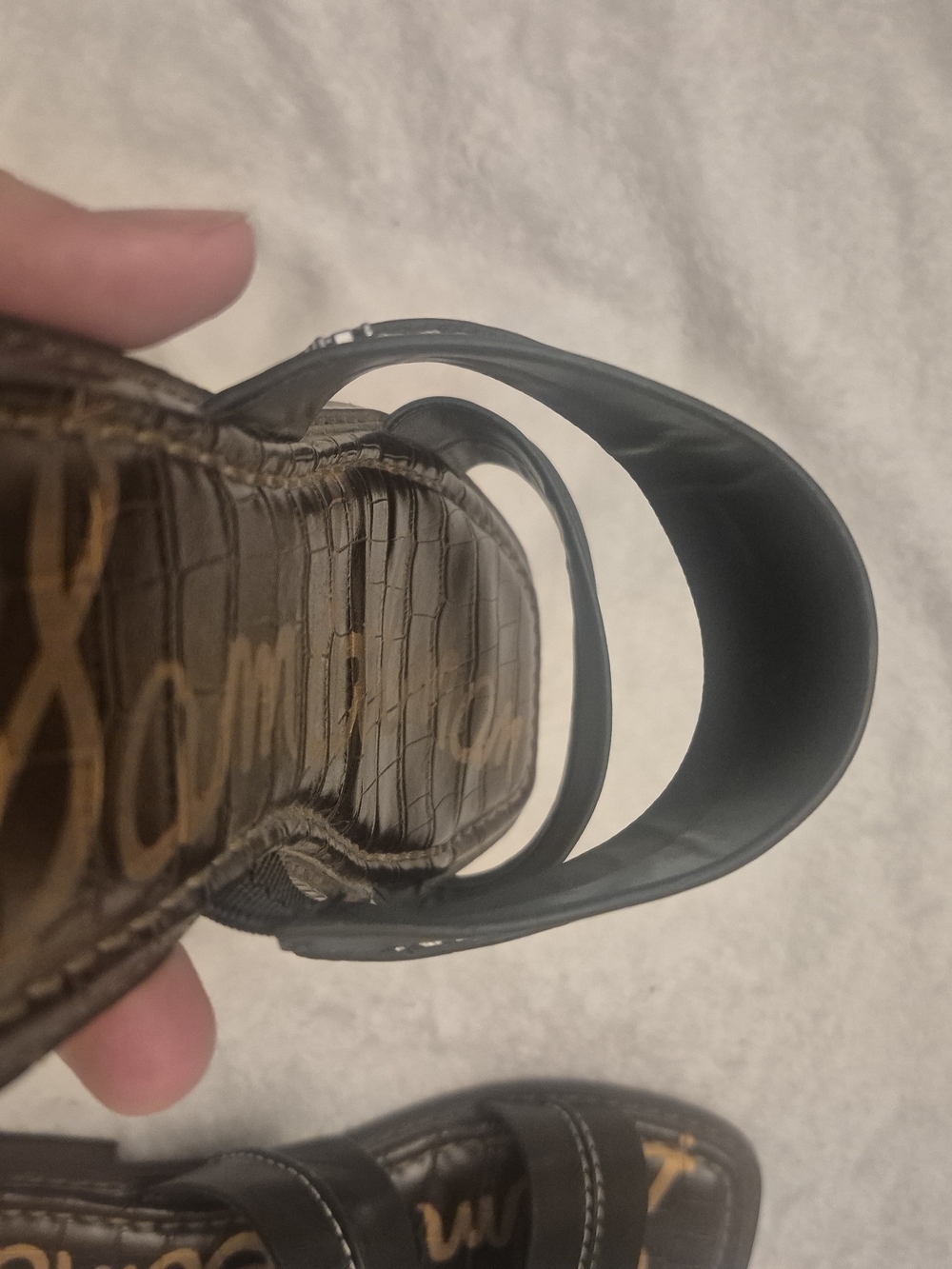 Sam Edelman Black Leather Double-Strap Slide Sandals - Picture 4 of 4
